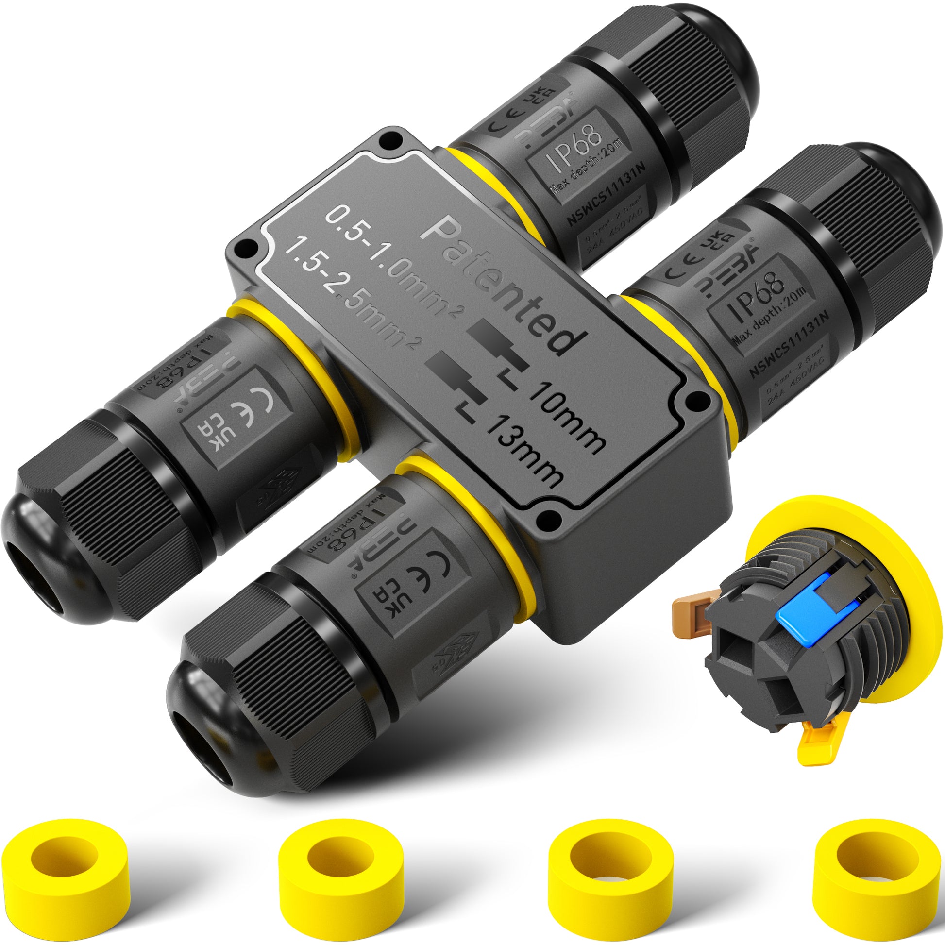 DAYTOOLS Kabelverbinder JW-17, 3-polig, IP68, 450V~, 5 Stück DAYTOOLS Kabelverbinder JW-17, 3-polig, IP68, 450V~, 5 Stück