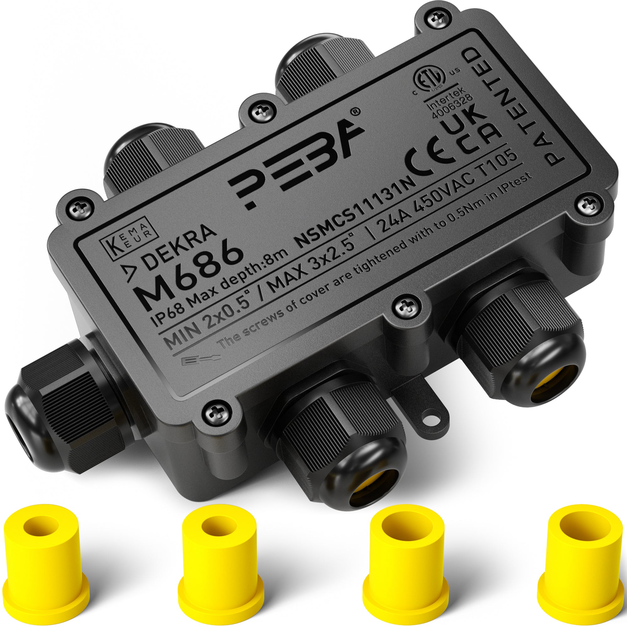 WASSERDICHTE ELEKTRISCHE ABZWEIGDOSE Kabel Leitungen Stecker Schwarz 2 Fach 276792745154