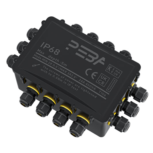 2 Stück wasserdichte IP68-Anschlussdose, wasserdichte Anschlussdose für den Außenbereich, 3-Wege 2 Stück wasserdichte IP68-Anschlussdose, wasserdichte Anschlussdose für den Außenbereich, 3-Wege