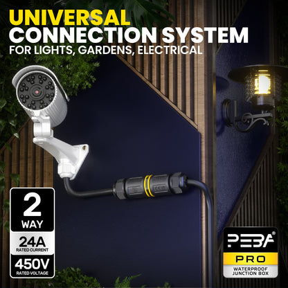 PEBA® Kabelverbinder Wasserdicht IP68 Verbindungsbox Verbindungsmuffe 5-polig für Ø4-14mm Kabeldurchmesser, Verteilerdose außen, 5-Leiter, Verbindungsklemme mit Hebel für Outdoor, Abzweigdose