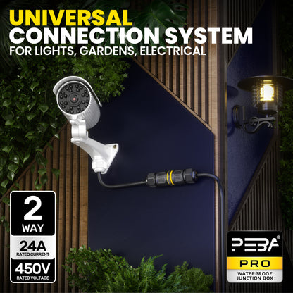 PEBA® Kabelverbinder Wasserdicht IP68 Verbindungsbox Verbindungsmuffe 3-polig für Ø4-12mm Kabeldurchmesser, Verteilerdose außen, 3-Leiter, Verbindungsklemme mit Hebel für Outdoor, Abzweigdose