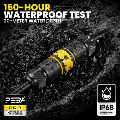 PEBA Kabelverbinder Wasserdicht 3 polig IP68 Steckbarer Wasserdichte Kabelverbinder, Kabelschnellverbinder mit Stecker und Buchse für 4-12mm, Verbindungsklemme mit Hebel, Schwarz