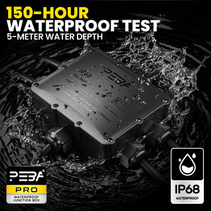 PEBA® Wasserdicht Abzweigdose Erdkabel Kabelverbinder IP68 Verteilerdose steckdose aussen verteiler Ø4mm-14mm kabel für garten outdoor verbinder box 6-Wege Schwarz