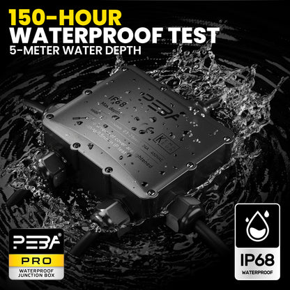 PEBA® Wasserdicht Abzweigdose Erdkabel Kabelverbinder IP68 Verteilerdose steckdose aussen verteiler Ø4mm-14mm kabel für garten outdoor verbinder box 5-Wege Schwarz