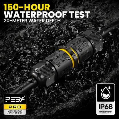 PEBA® Kabelverbinder Wasserdicht IP68 Verbindungsbox Verbindungsmuffe 3-polig für Ø4-12mm Kabeldurchmesser, Verteilerdose außen, 3-Leiter, Verbindungsklemme mit Hebel für Outdoor, Abzweigdose