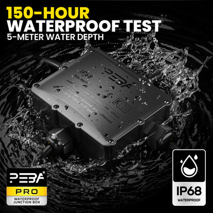 PEBA® Wasserdicht Abzweigdose Erdkabel Kabelverbinder IP68 Verteilerdose steckdose aussen verteiler Ø4mm-14mm kabel für garten outdoor verbinder box 4-Wege Schwarz