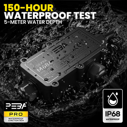 PEBA® Wasserdicht Abzweigdose Erdkabel Kabelverbinder IP68 Verteilerdose steckdose aussen verteiler Ø4mm-8mm und Ø8mm-12mm kabel für außen garten outdoor wasserdichte verbinder box 3-Wege Schwarz