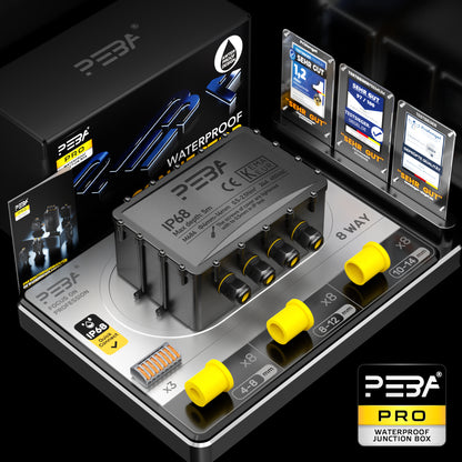 PEBA® Wasserdicht Abzweigdose Erdkabel Kabelverbinder IP68 Verteilerdose steckdose aussen verteiler Ø4mm-14mm kabel für garten outdoor verbinder box 8-Wege Schwarz