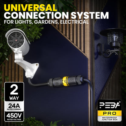 PEBA® Kabelverbinder Wasserdicht 5 polig IP68 Steckbarer Wasserdichte Kabelverbinder, Kabelschnellverbinder mit Stecker und Buchse für Ø4-14mm Kabeldurchmesser,Erdkabel Abzweigdose, Schwarz