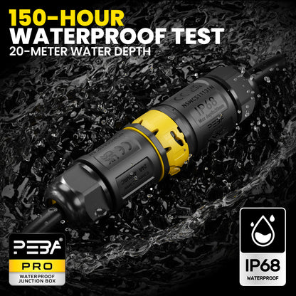 PEBA® Kabelverbinder Wasserdicht 5 polig IP68 Steckbarer Wasserdichte Kabelverbinder, Kabelschnellverbinder mit Stecker und Buchse für Ø4-14mm Kabeldurchmesser,Erdkabel Abzweigdose, Schwarz