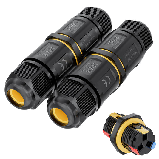 PEBA Kabelverbinder Wasserdicht 3 polig, 3-Wege IP68 Wasserdichte Kabelverbinder 4-12 mm Kabeldurchmesser, Verteilerdose außen, 3-Leiter, Verbindungsklemme mit Hebel für Outdoor, Abzweigdose Schwarz PEBA Kabelverbinder Wasserdicht 3 polig, 3-Wege IP68 Wasserdichte Kabelverbinder 4-12 mm Kabeldurchmesser, Verteilerdose außen, 3-Leiter, Verbindungsklemme mit Hebel für Outdoor, Abzweigdose Schwarz